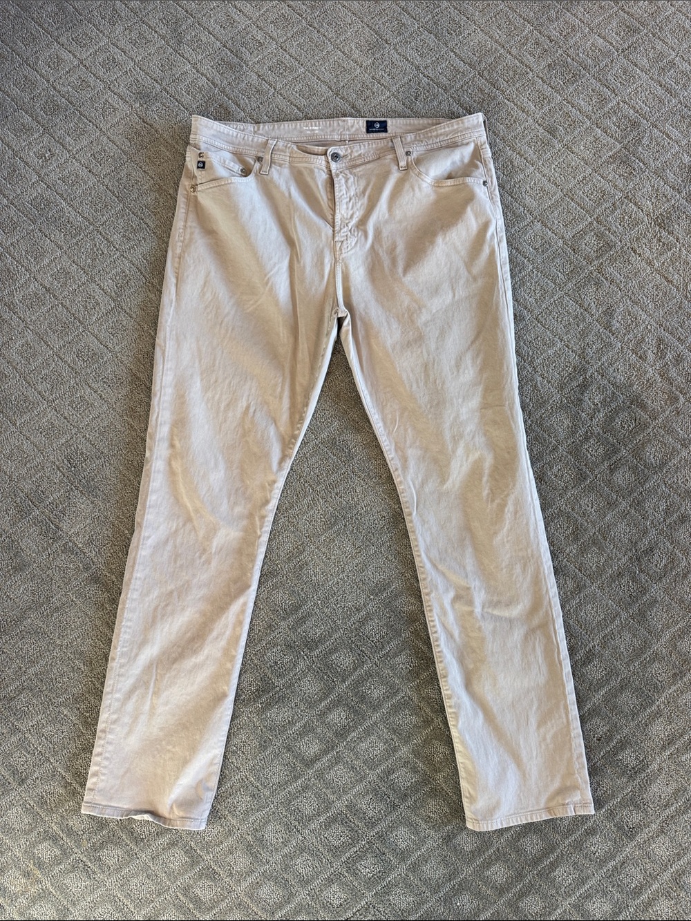 Ag Adriano Goldschmied Slim Straight Light Cream Jeans